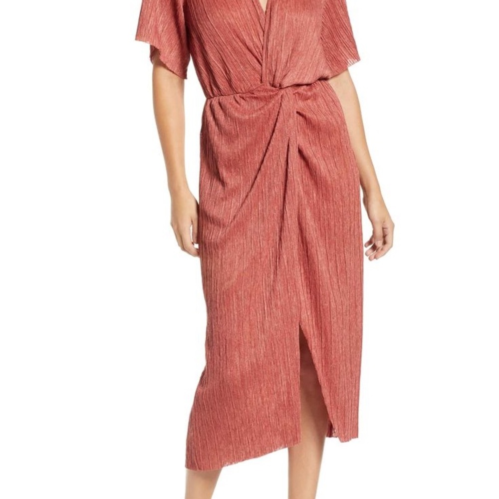 All in Favor Rust Midi Dress